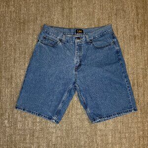 Lee Men's Relaxed Fit Denim Shorts Medium Wash Jeans Size 33